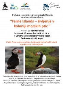 Predavanje: Farne Islands – življenje v koloniji morskih ptic